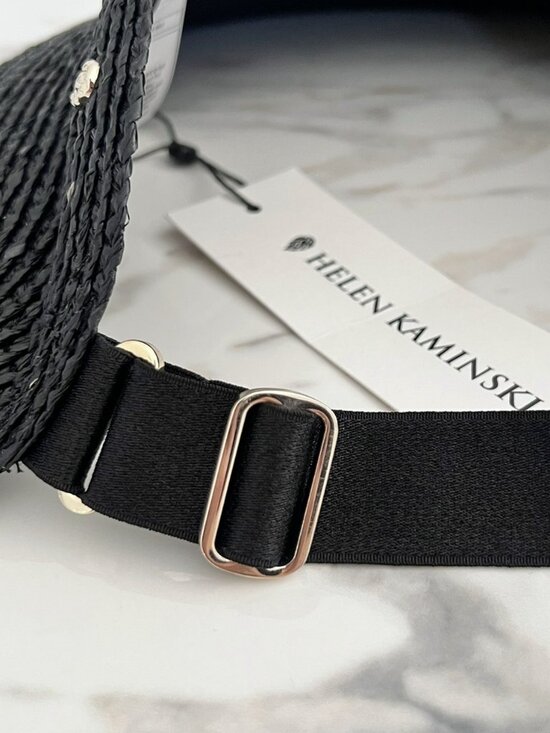 NWT - Helen Kaminski Marisol Raffia Visor - Charcoal? main image 4